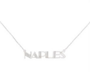 Naples Large Logo Necklace - Silver